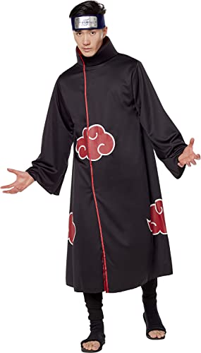 Black full-length robe with red cloud pattern and a headband