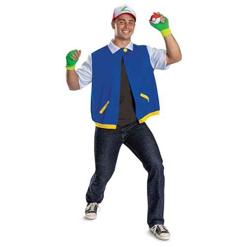 Blue and white costume vest with cap, gloves and ball accessory