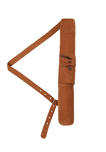 Brown faux leather shoulder quiver with strap