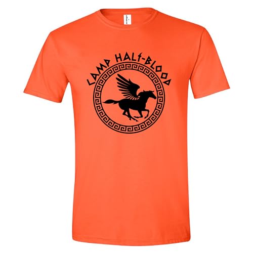 Orange Camp Half-Blood T-shirt with pegasus emblem