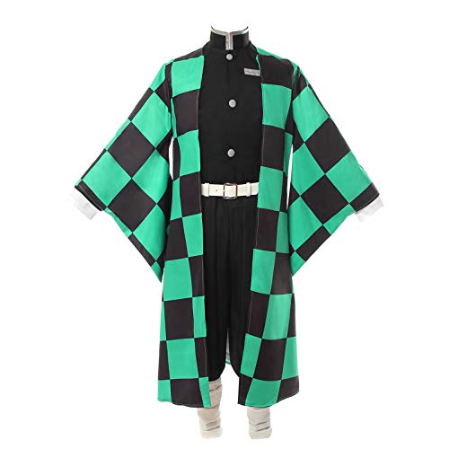 Green and black checkerboard haori jacket