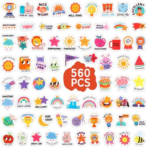 Motivational affirmation stickers with short encouraging phrases in assorted colors