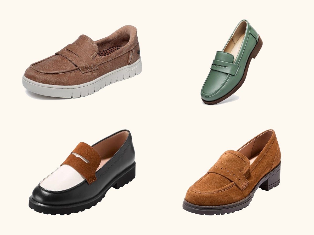 Loafers and flats for school librarians collage