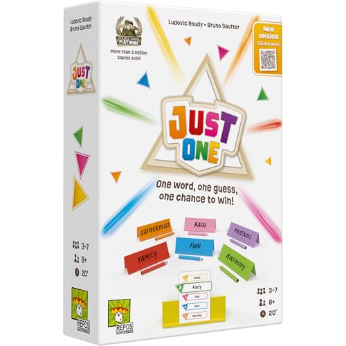 Just One party game box with easels, marker pens and word cards