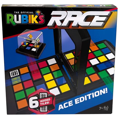 Rubik's Race Ace Edition game with two sliding tile grids and a colored scrambler