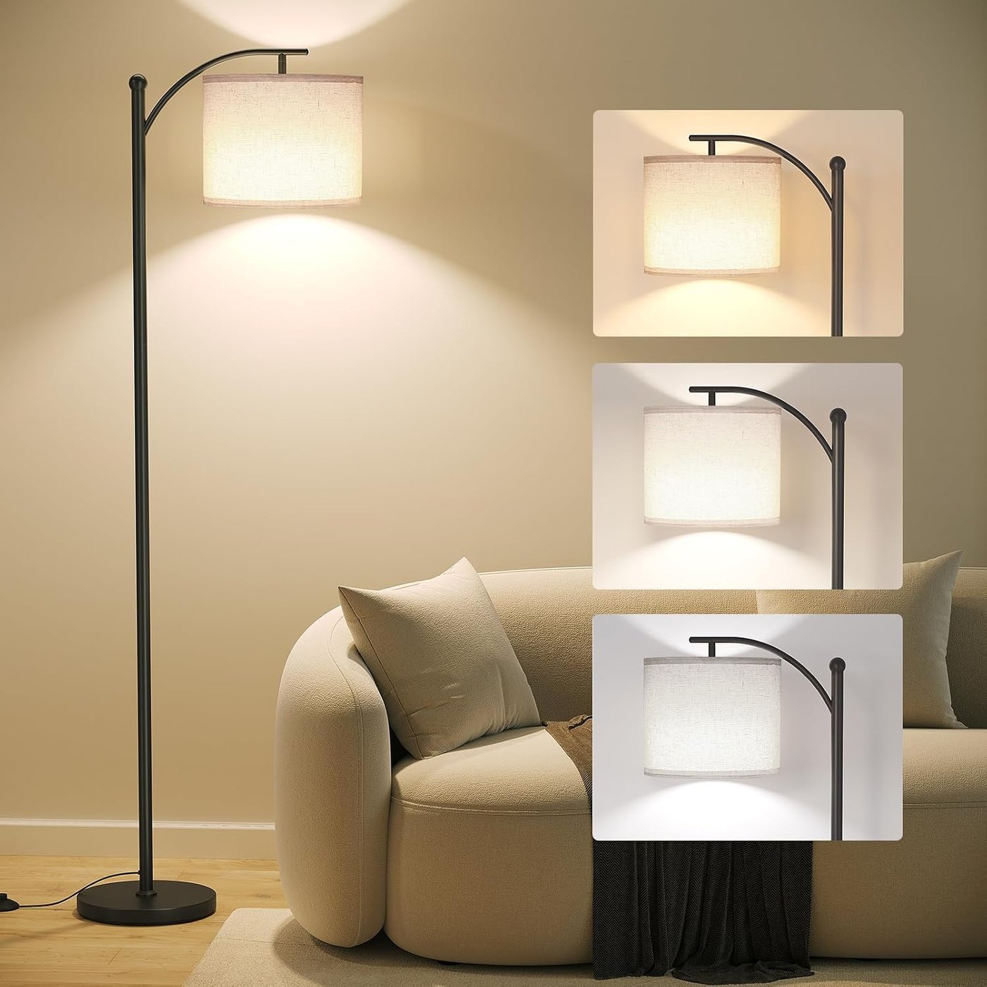Arc Floor Lamp for Light Over a Seat With No Table