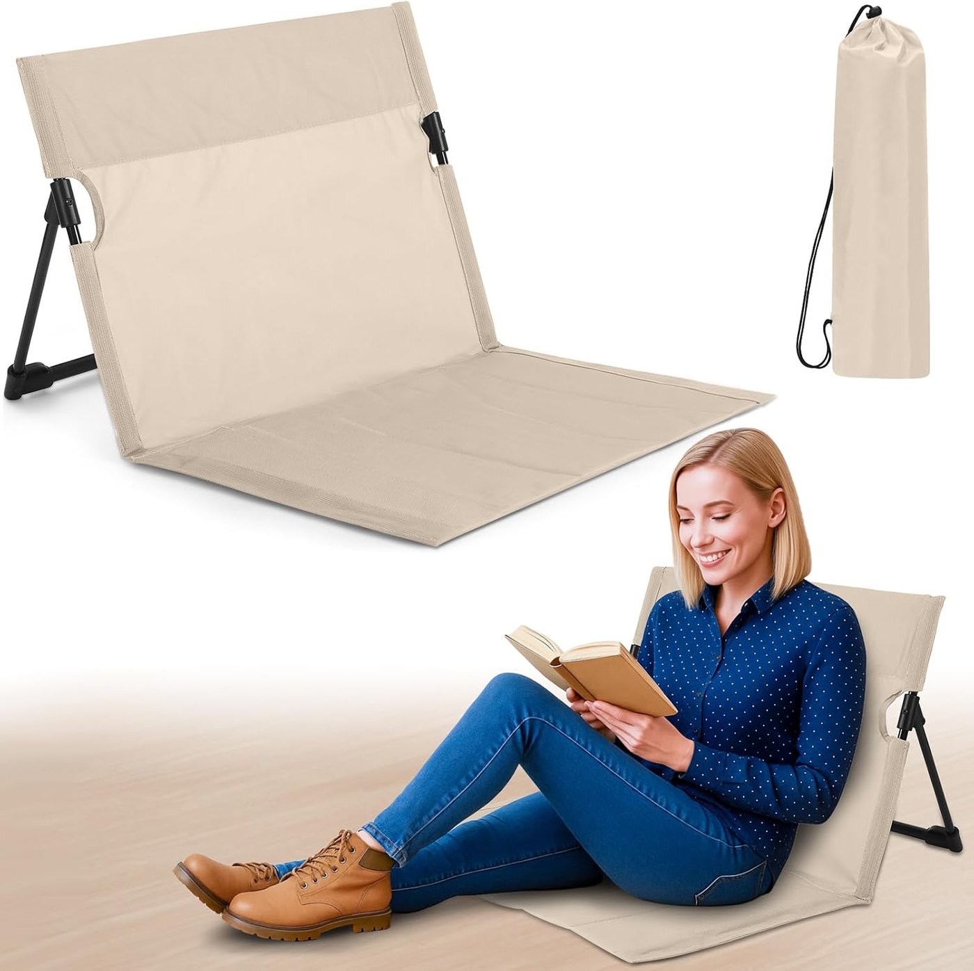 Foldable Floor Backrest Chair That Packs Away Flat