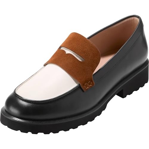 Cole Haan Gwendolyn in black and cream on a lug sole