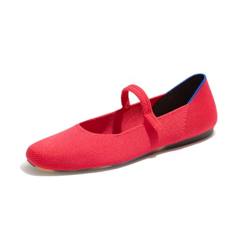 Rothy&rsquo;s Square Mary Jane (red) in red knit