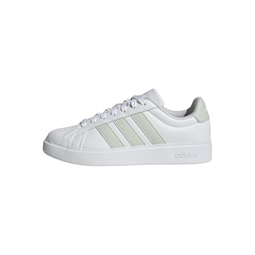 adidas Streettalk in white with sage stripes