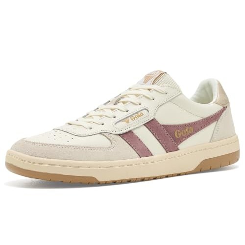 Gola Hawk in cream with a mauve wingflash