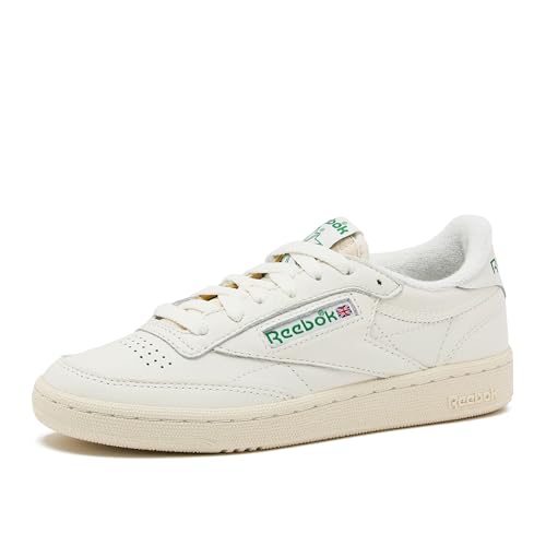 Reebok Club C 85 in white leather with a green heel tab