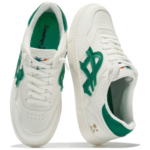 Sundays Canvas Platform in cream canvas with green