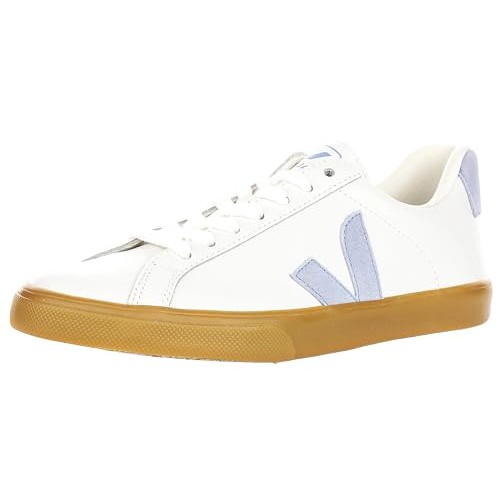 Veja Esplar in white with lavender V and gum sole