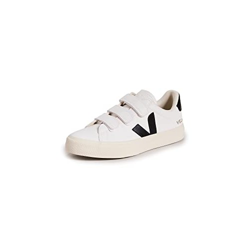 Veja Recife in white leather with a black V
